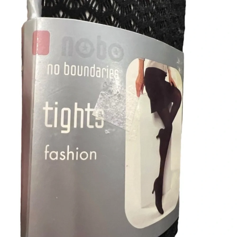 No Boundaries‎ Fashion Tights Black Open Weave Size Small Medium Made In Italy
